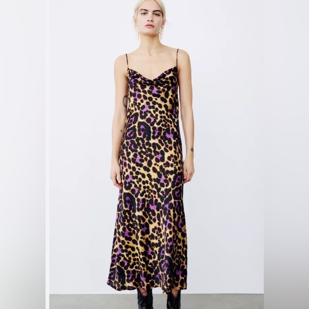 ZARA Leopard Maxi Dress Size Small